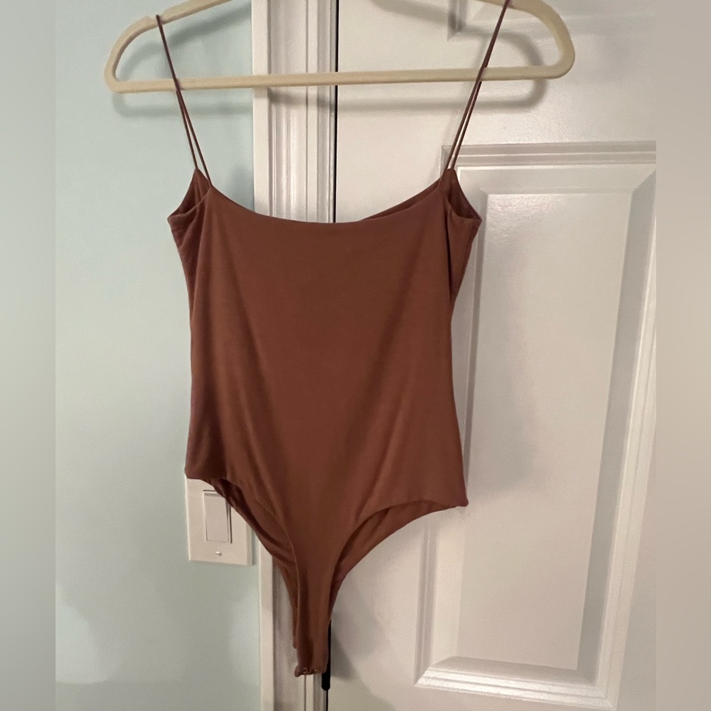 Naked Wardrobe Cocoa spaghetti strap Bodysuit for women
